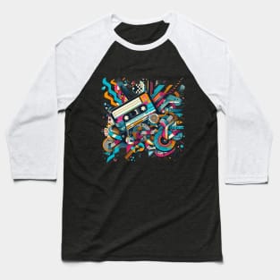 Music tape colorful design Baseball T-Shirt